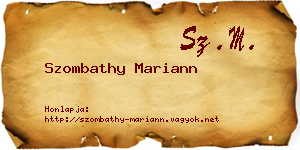 Szombathy Mariann névjegykártya